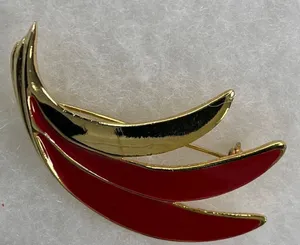 Vintage Monet wings red gold tone brooch thumbnail 1
