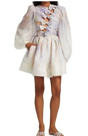 Zimmermann Rhythmic Knot Cut-Out Minidress size 0 thumbnail 2