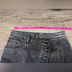 Free People Black Denim/Jean Mini Skirt‎ size 29 thumbnail 5