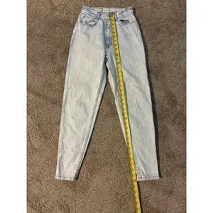 Vtg Jordache womans blue skinny jeans light wash Mom jeans button flap 2 80s thumbnail 5