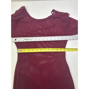 Edikted Lace Up Mesh Mini Dress In Burgandy. Size M NWOT thumbnail 8