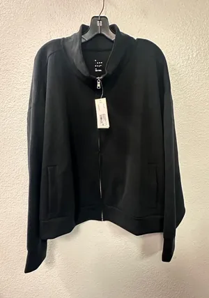 A New Day Womens 3X Black Full Zip Mock Neck Scuba Sweatshirt Jacket NWT thumbnail 1