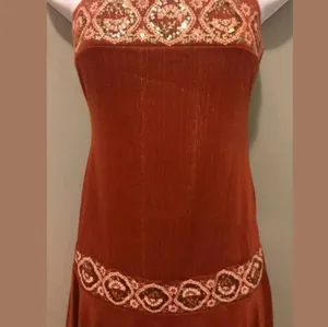 Tribal Strepless E symmetrical Ethnic Middle Eastern Dress w Gold Sequins thumbnail 2