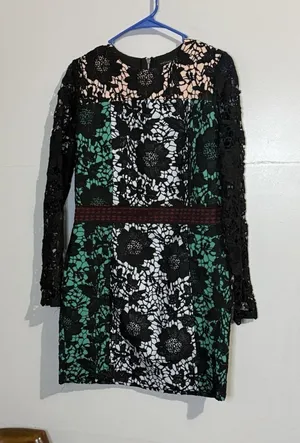 Endless Rose Color‎ Block Crochet Lace Overlay Mini Dress Y2K Womens Size M thumbnail 1