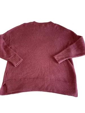 Aerie Cozy Ribbed Knit Crewneck Sweater RN: 54485 In Mauve, Woman’s Size Small thumbnail 8