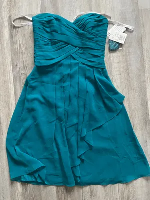 David's Bridal Dress Strapless Blue thumbnail 1
