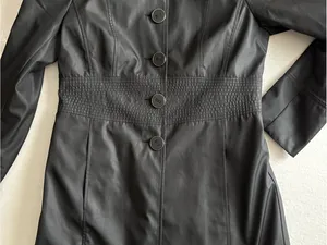 Kenneth Cole Black Button-Front Long Trench Coat thumbnail 9