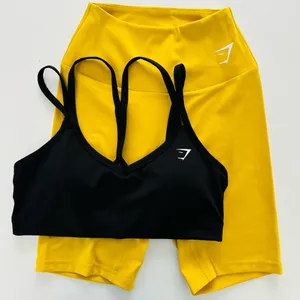 Gymshark S/S Training Cycling Shorts & Strap Feature Sports Bra Set thumbnail 1