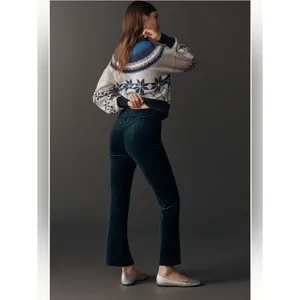 Anthropologie Maeve High-Rise Split-Front Velvet Skinny Pants thumbnail 3