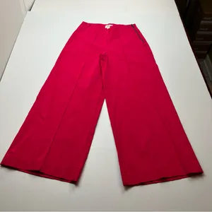 Maeve by Anthropologie Women’s Size‎ 2 Pink Wide-Leg Cropped Pant Pockets Preppy thumbnail 1