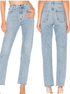 AGOLDE Cherie Straight High Rise Raw Hem Cotton Jeans thumbnail 2