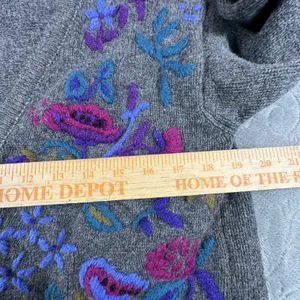 VTG L.L. Bean Womens M 100% Wool Cardigan Sweater Embroidered Elbow Patches 80's thumbnail 9