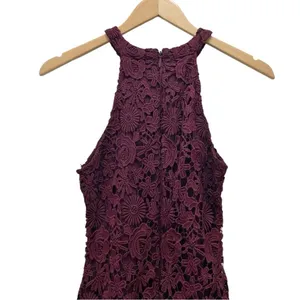 Lulus Love Poem Burgundy Lace Halter Mini Dress Size Small Valentine's Day Date thumbnail 6