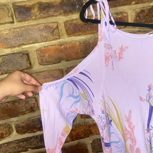 Free People Lavender Lilac Purple Floral Clear Skies Tunic Mini Dress Size Small thumbnail 7