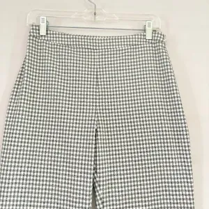 Wilfred Aritzia Gingham Wide Leg Trousers Black White‎ Checkered Side Zip Small thumbnail 3