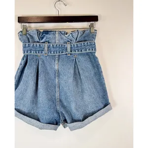 Re/Done Womens Shorts Blue The Attico Denim High Rise Paper Bag Size 26 thumbnail 7