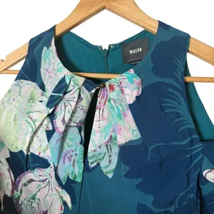 Anthropologie Maeve Cold Shoulder Tropical Floral Dress Size 2 Ruffle Sleeves thumbnail 5