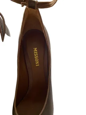 Missoni Designer Leather Ankle Strap Pumps Brown Size 38 Quiet Luxury Boho Glam thumbnail 6