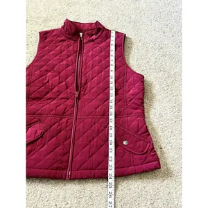 talbots women’s M lined puffer quilted zipper vest,‎ fuchsia color, lightweight thumbnail 5