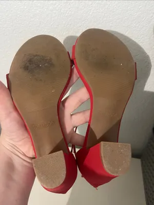 Top Moda Women’s Chunky Heels Red Strappy Size 7.5 thumbnail 8