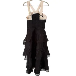 NWD Lulus Black Tiered Large Bow Formal Dress Size Small Full Smocked Party thumbnail 3