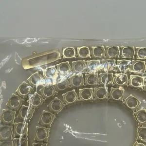 Tennis Chain Real Gold CZ ICED Necklace Chain Hip Hop 5mm 22 Inch Men Women thumbnail 5