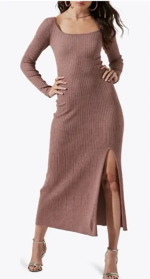 ASTR The Label Ribbed Maxi Sweater Dress Small thumbnail 1