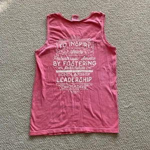 Comfort Colors Chickadees Chi Kappa Phi Pink Salmon Tank Top Size Small Like New thumbnail 6