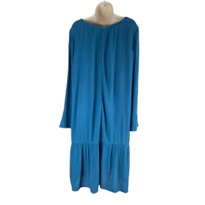 Soft Surroundings Mirabella Moroccan Ruffle Dress Lagenlook Teal Size M thumbnail 8