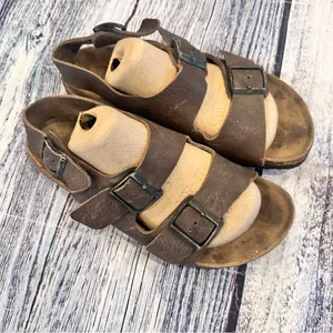 Birkenstock Betula Milano Brown Leather Sandals thumbnail 2