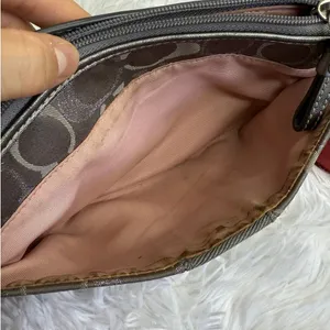 COACH y2k Gray Silver Signature Canvas Mini Purse Wristlet thumbnail 9