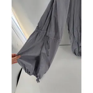 Free People Anthropologie Gray Utility Jumpsuit Sz S Ruched Bust Parachute Pants thumbnail 6