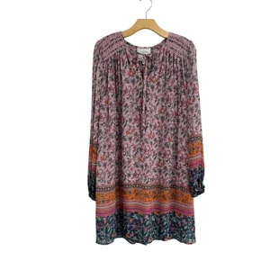 Johnny Was Maha Boho Mini Dress Embroidered Long Sleeve‎ Sz M Flowy thumbnail 2