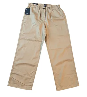 NEW Gap Women’s Twill Pants Large Wide Leg‎ Khaki Elastic Waist Pull On thumbnail 1