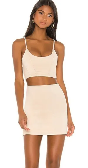 NWT Superdown Madalyn Skirt Set in Nude XL thumbnail 1