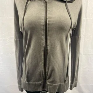 BKE Sweatshirt Womens Full Zip Slim Fit Hoodie Lightweight XS Gray Ombré thumbnail 4