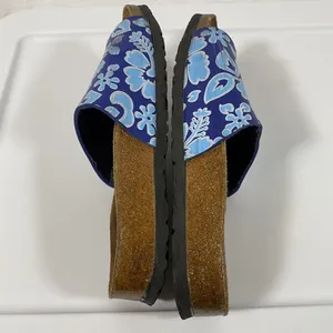 Birkis by Birkenstock Slide Sandals Blue Flower‎ Womens Size 38 Narrow W7 thumbnail 11