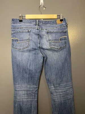 American Eagle Outfitters Skinny Jeans Womens 10 Med Wash Distressed Denim thumbnail 4