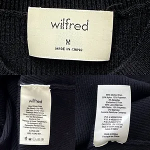 Aritzia Wilfred Mayrac Merino Wool Cutout Sweater Black Medium EUC‎ thumbnail 6