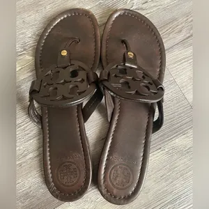 Tory Burch Dark Brown Leather Sandals thumbnail 2