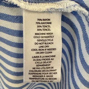 Beachlunchlounge Blue White Striped Ruffle Sleeve Button Down Shirt Womens Med thumbnail 7