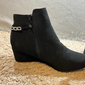 1046 | Dream Pairs Felicia-1 Rhinestone Wedge Ankle Booties‎ Black Womens 9 thumbnail 6