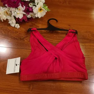 Calvin Klein Red Lightly Lined Bralette Size Medium thumbnail 2