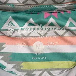 Chubbies The En Fuego Performance Polo Shirt Mens Medium Aztec Neon Pastel Golf thumbnail 5