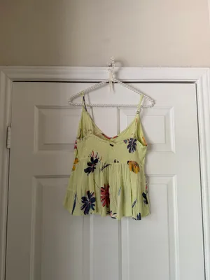 O'Neill Lettuce Green Multi Color Floral Sleeveless Peplum Top thumbnail 5