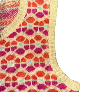 Altar'd State Pink and Orange Knit Retro Sweater Small thumbnail 5