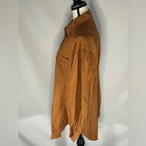 We The Free People Oversized Puffed Sleeve Button Down Raw Hem Shirt Medium thumbnail 3