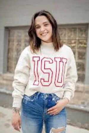 Gameday Social ISU Mock Neck Crop Sweatshirt Large thumbnail 1