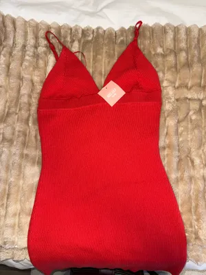 Miss Lola red knit mini dress thumbnail 1