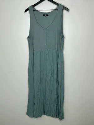 Frye Blue Sleeveless Button Front Maxi Dress Size XXL thumbnail 2